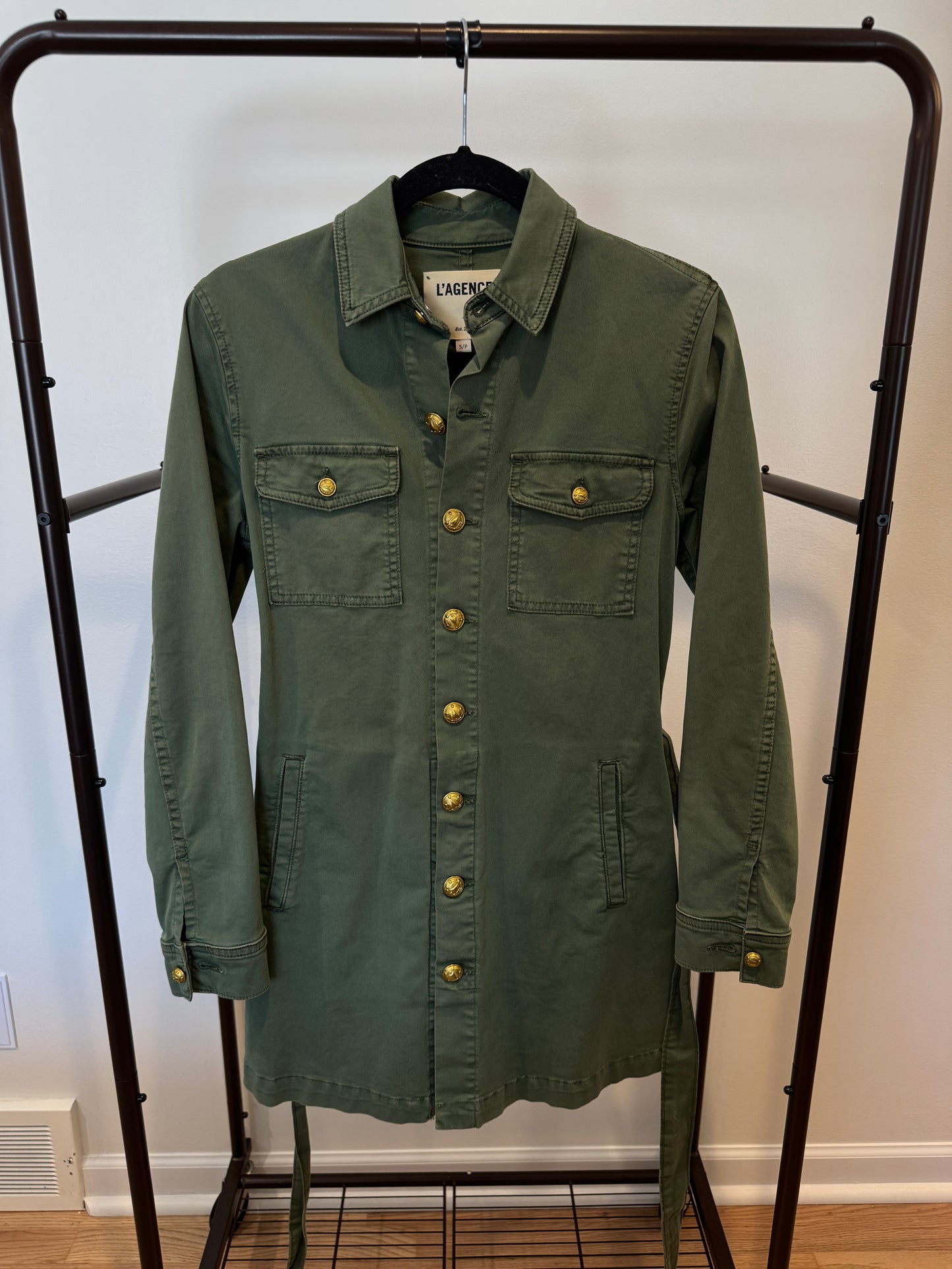L'Agence Safari Belted Long Jacket size S