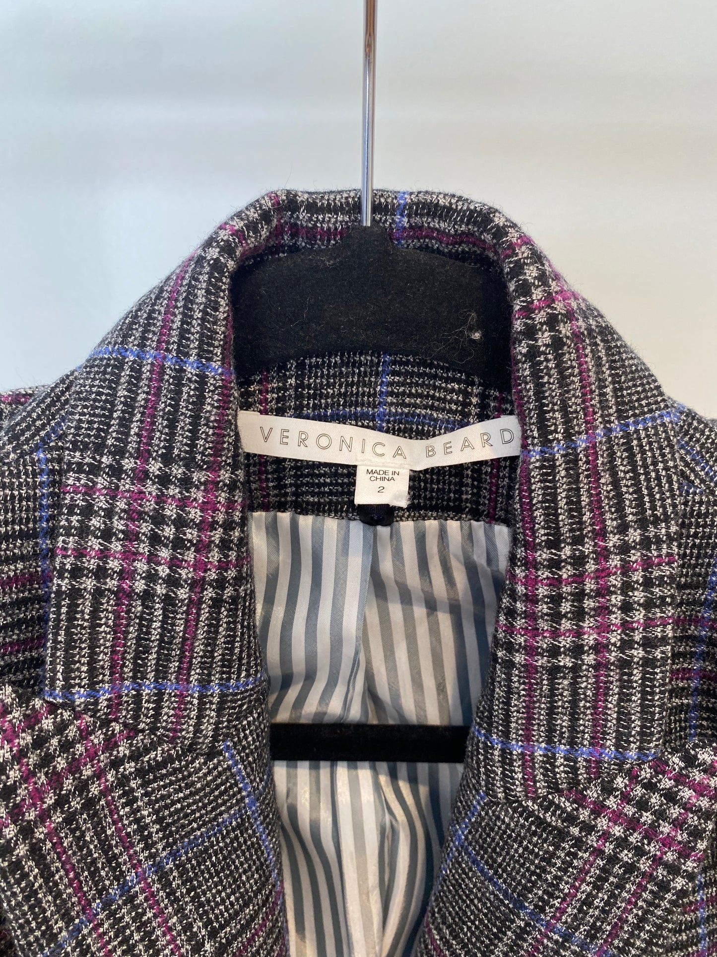 Veronica Beard Brock Dickey Checked Dickey Blazer size 2