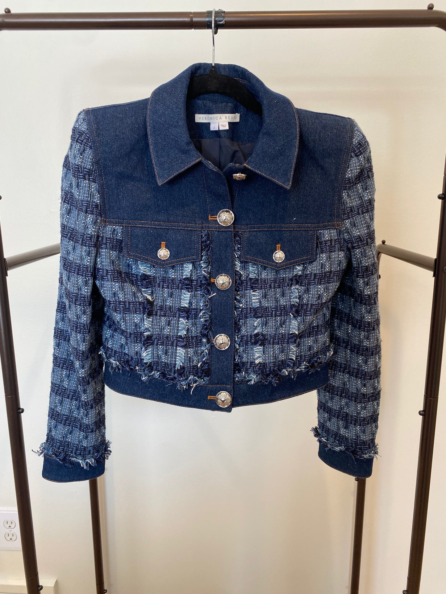 Veronica Beard Santo Denim and Tweed Jacket size 2