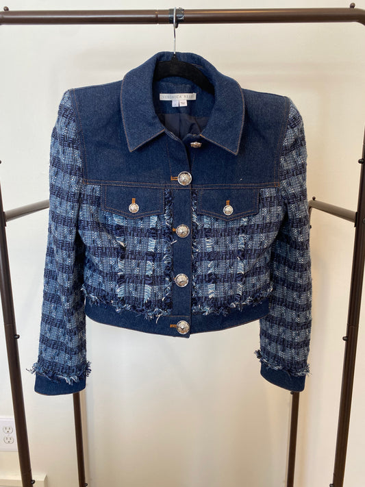 Veronica Beard Santo Denim and Tweed Jacket size 2