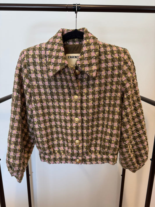 L'Agence Bridges Tweed Cropped Jacket size 0