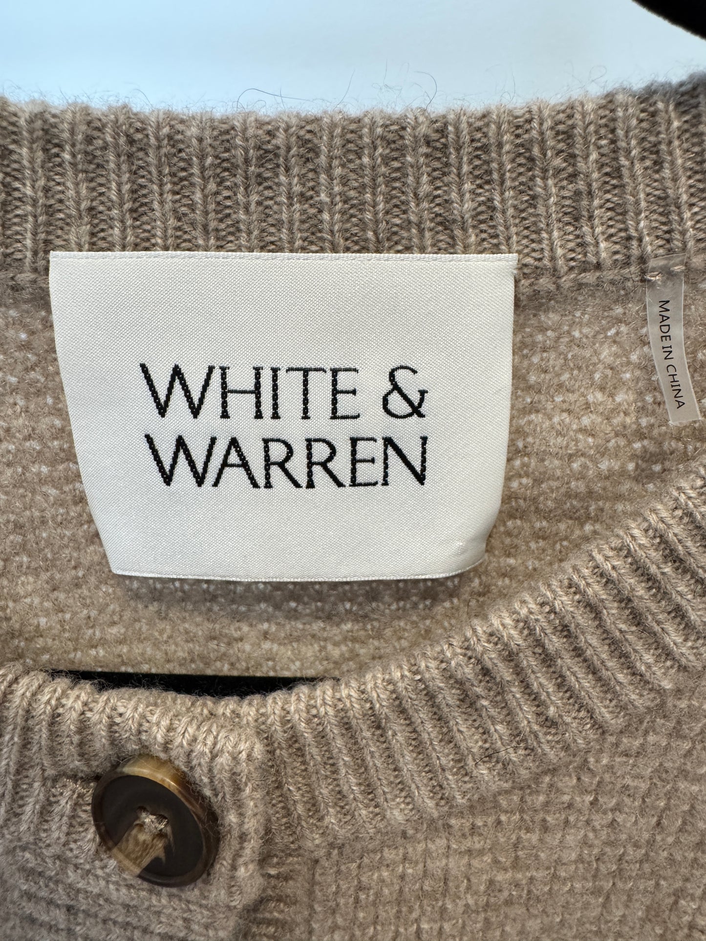 White and Warren Waffle Cashmere Cardigan size S