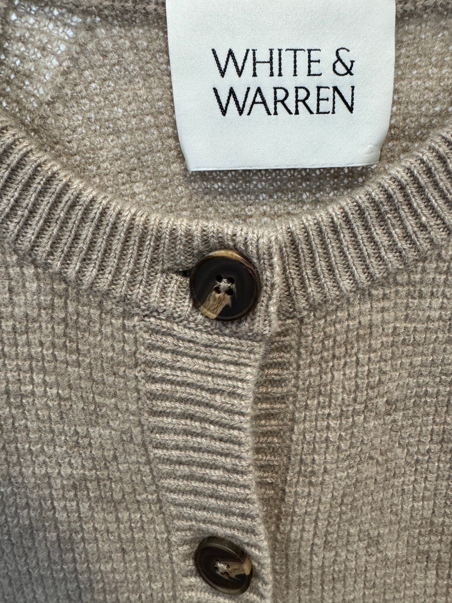 White and Warren Waffle Cashmere Cardigan size S