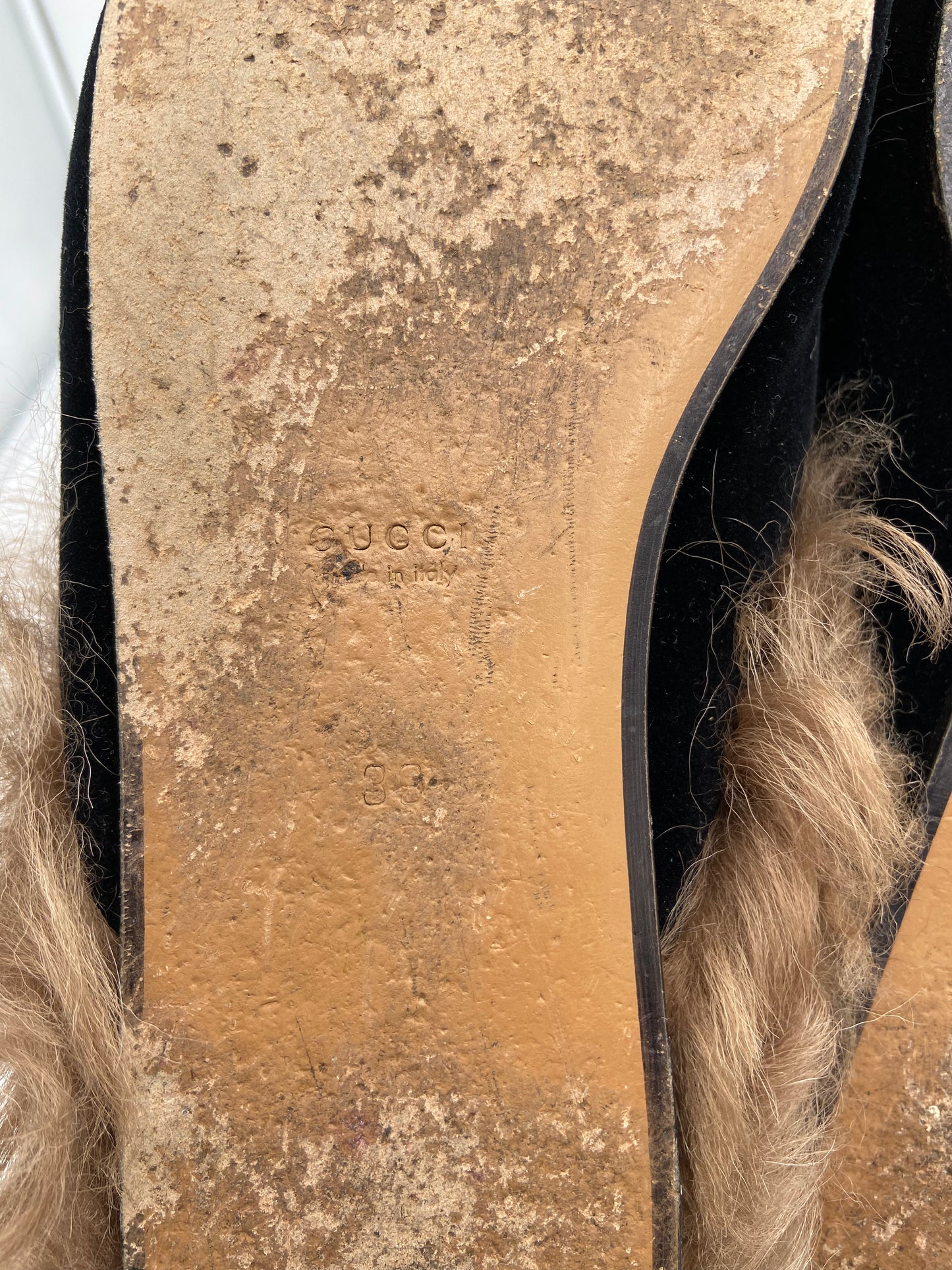 Gucci Gucci Princetown Horsebit-detailed Shearling-lined Velvet Slides
