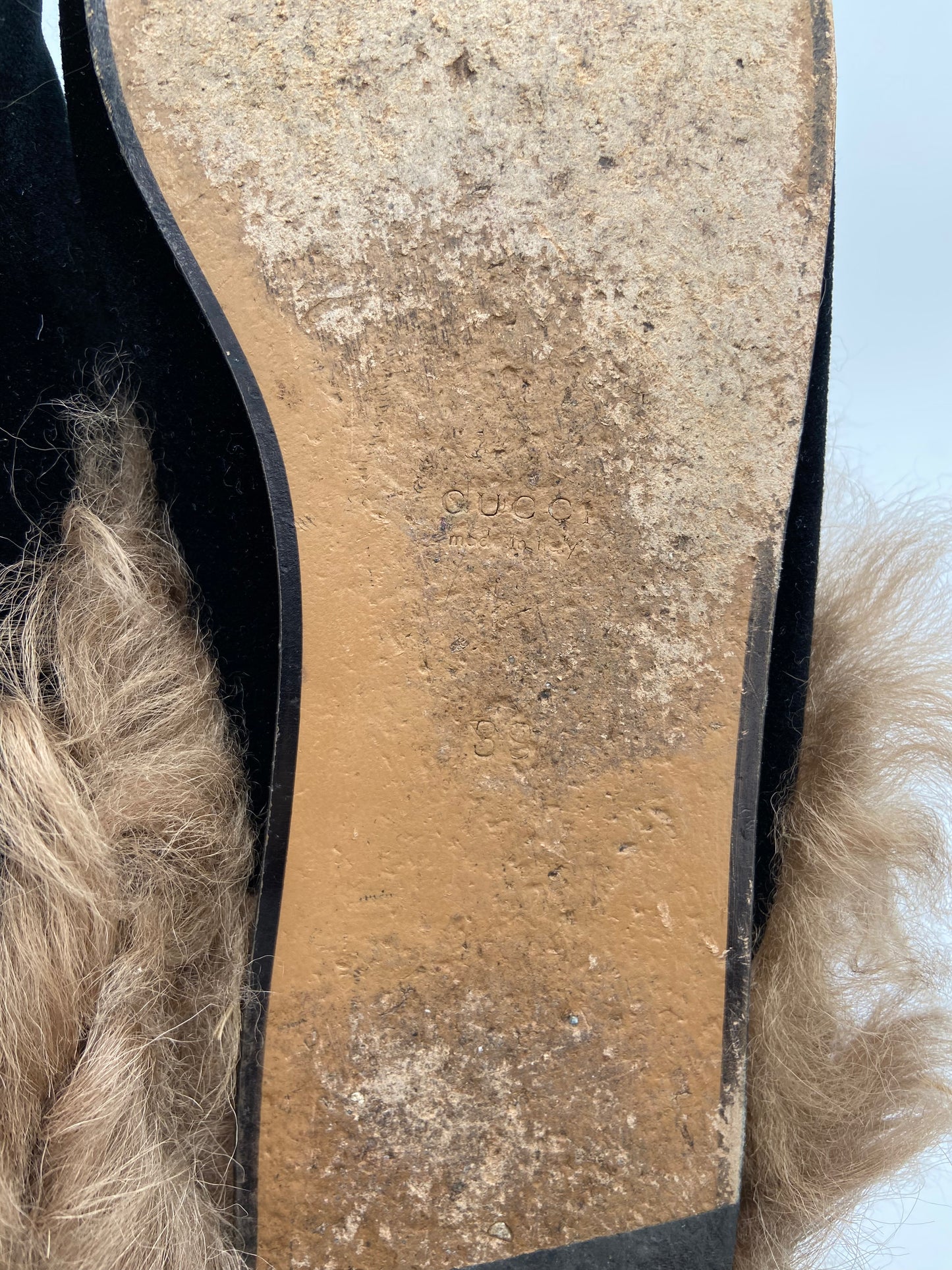 Gucci Gucci Princetown Horsebit-detailed Shearling-lined Velvet Slides