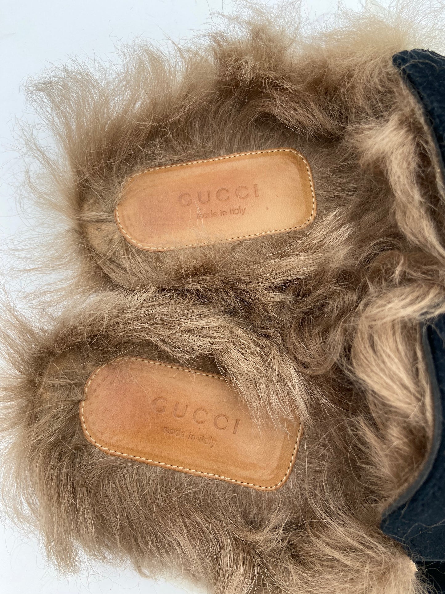 Gucci Gucci Princetown Horsebit-detailed Shearling-lined Velvet Slides