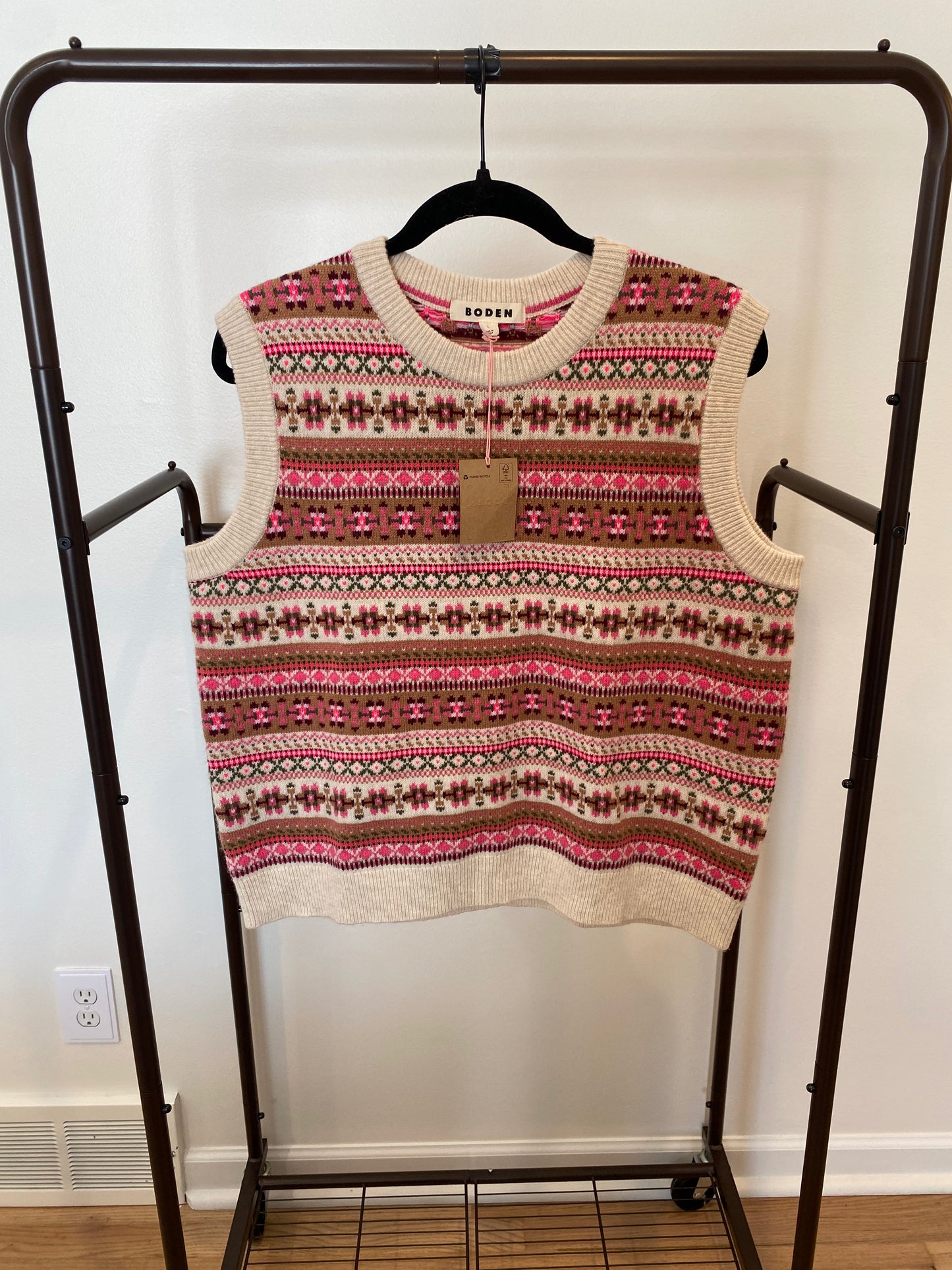 Boden Edie Fair Isle Tank size L