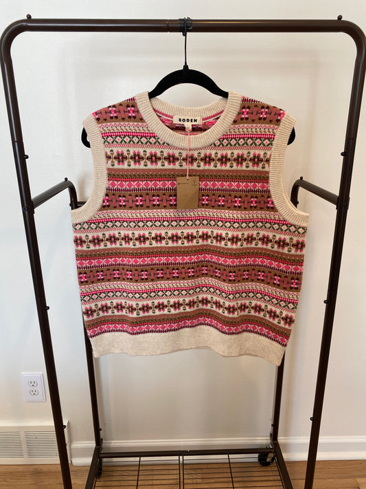 Boden Edie Fair Isle Tank size L