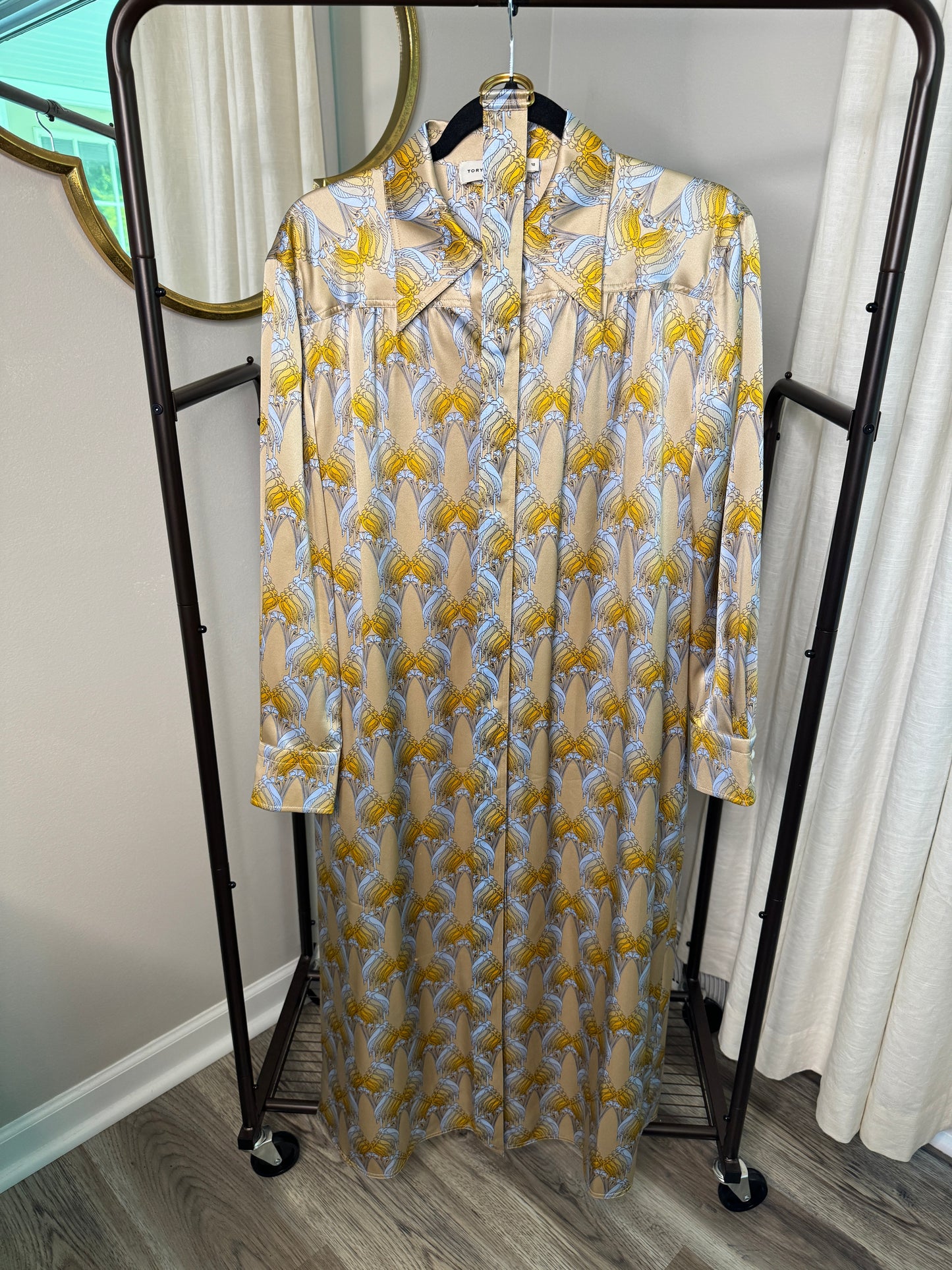 Tory Burch Silk Satin Printed Dress size 10