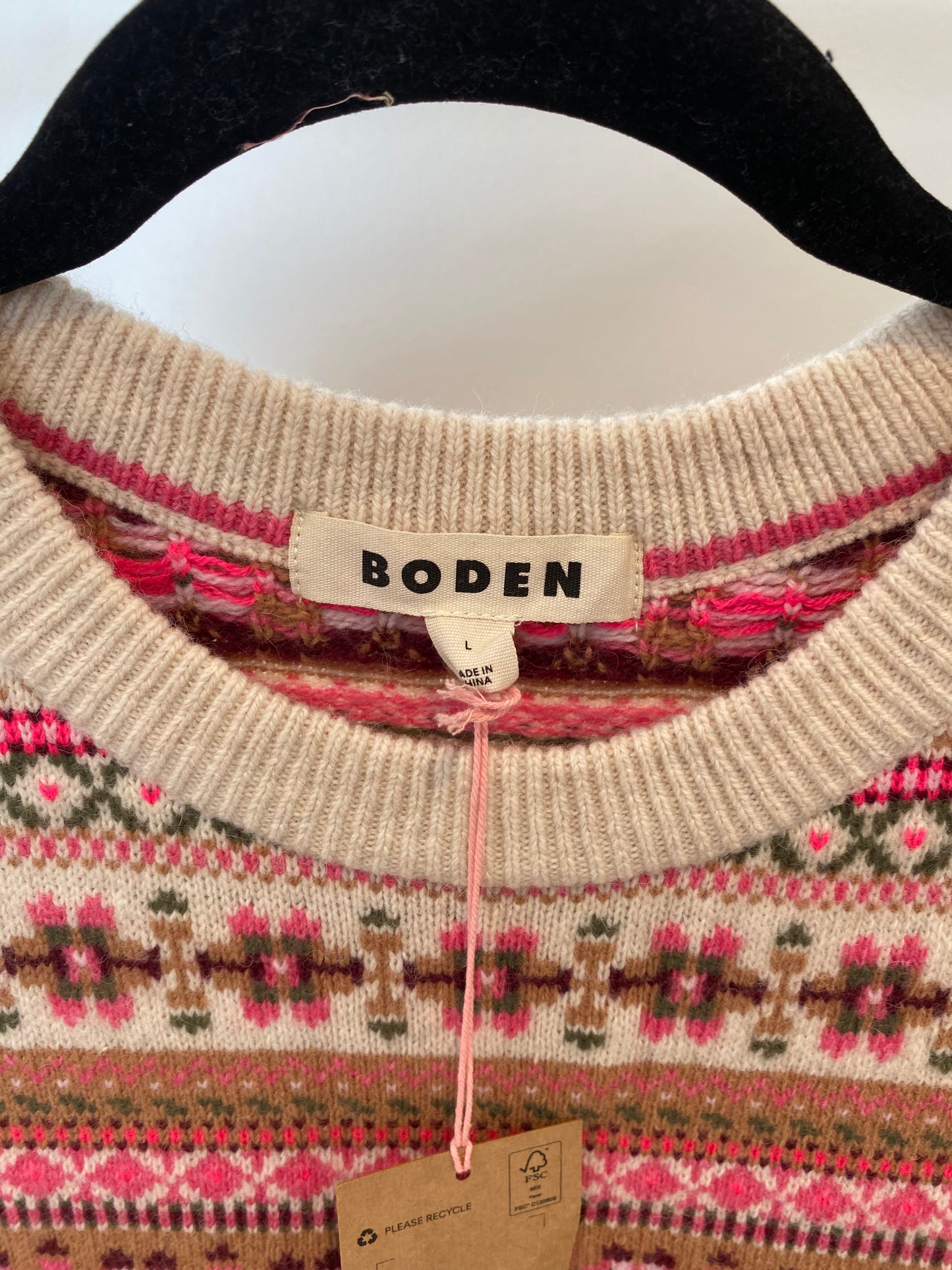 Boden Edie Fair Isle Tank size L
