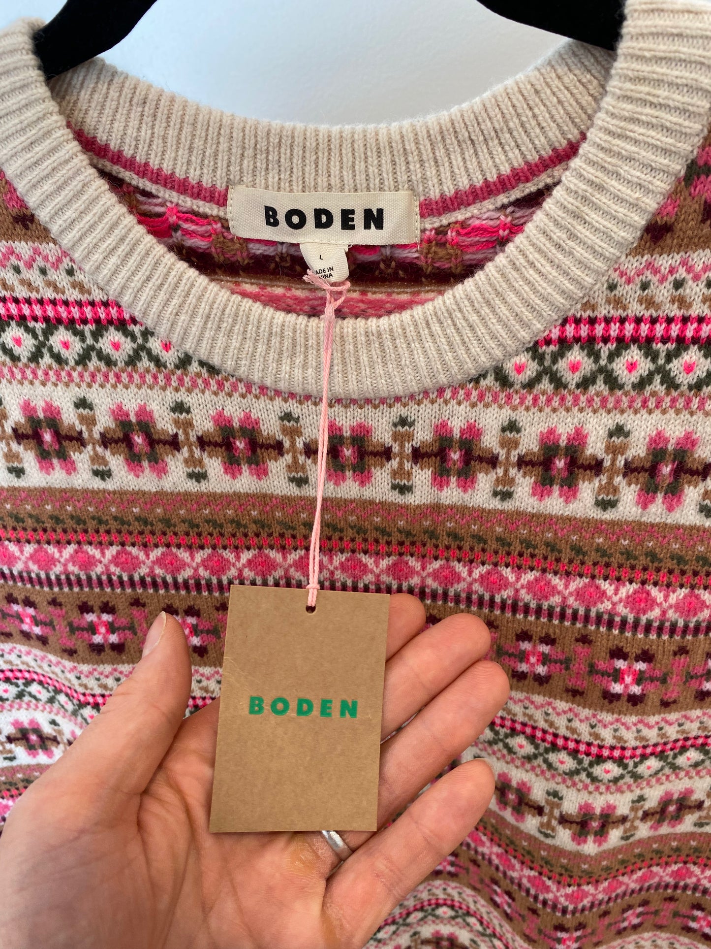 Boden Edie Fair Isle Tank size L