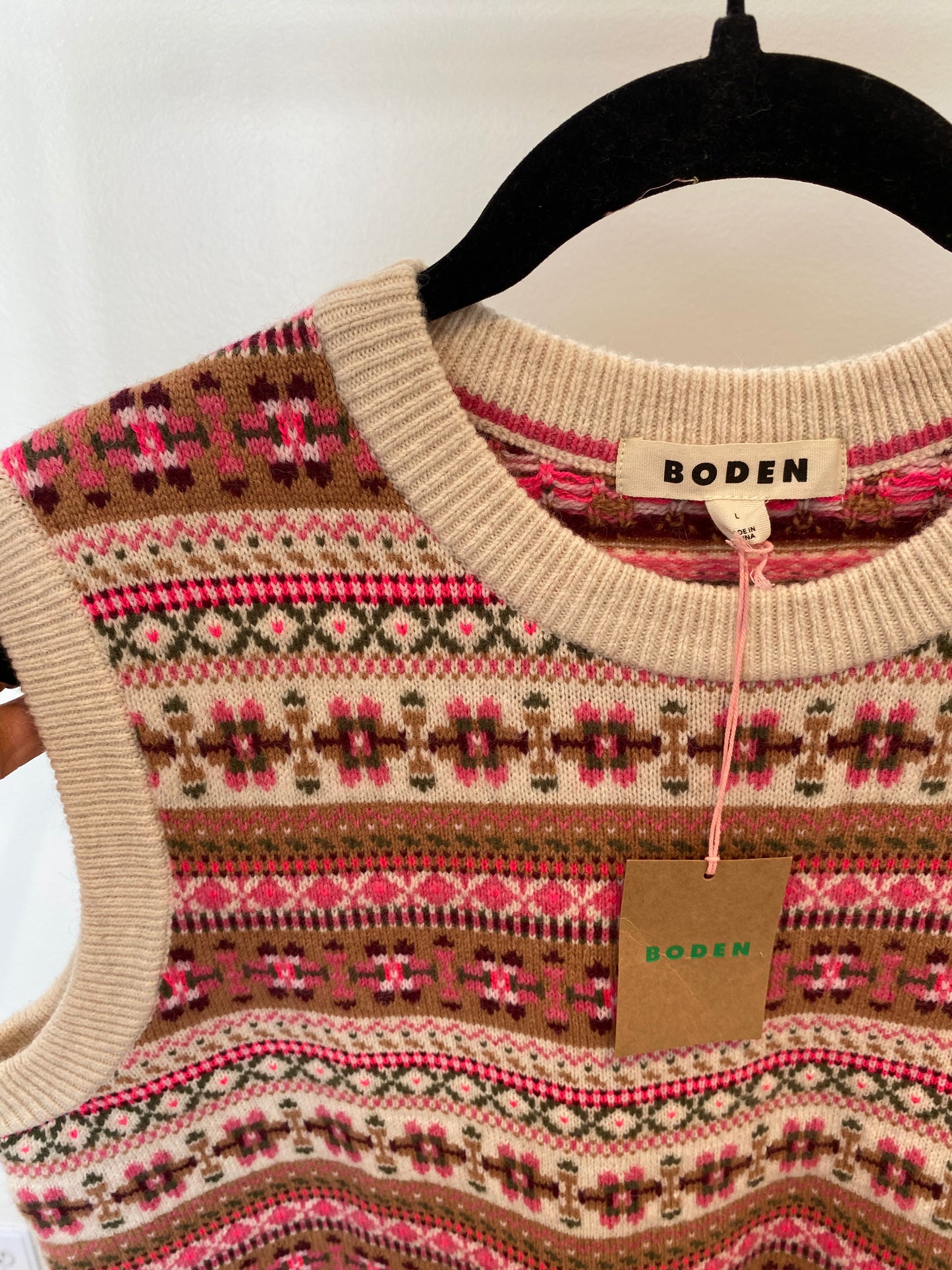 Boden Edie Fair Isle Tank size L