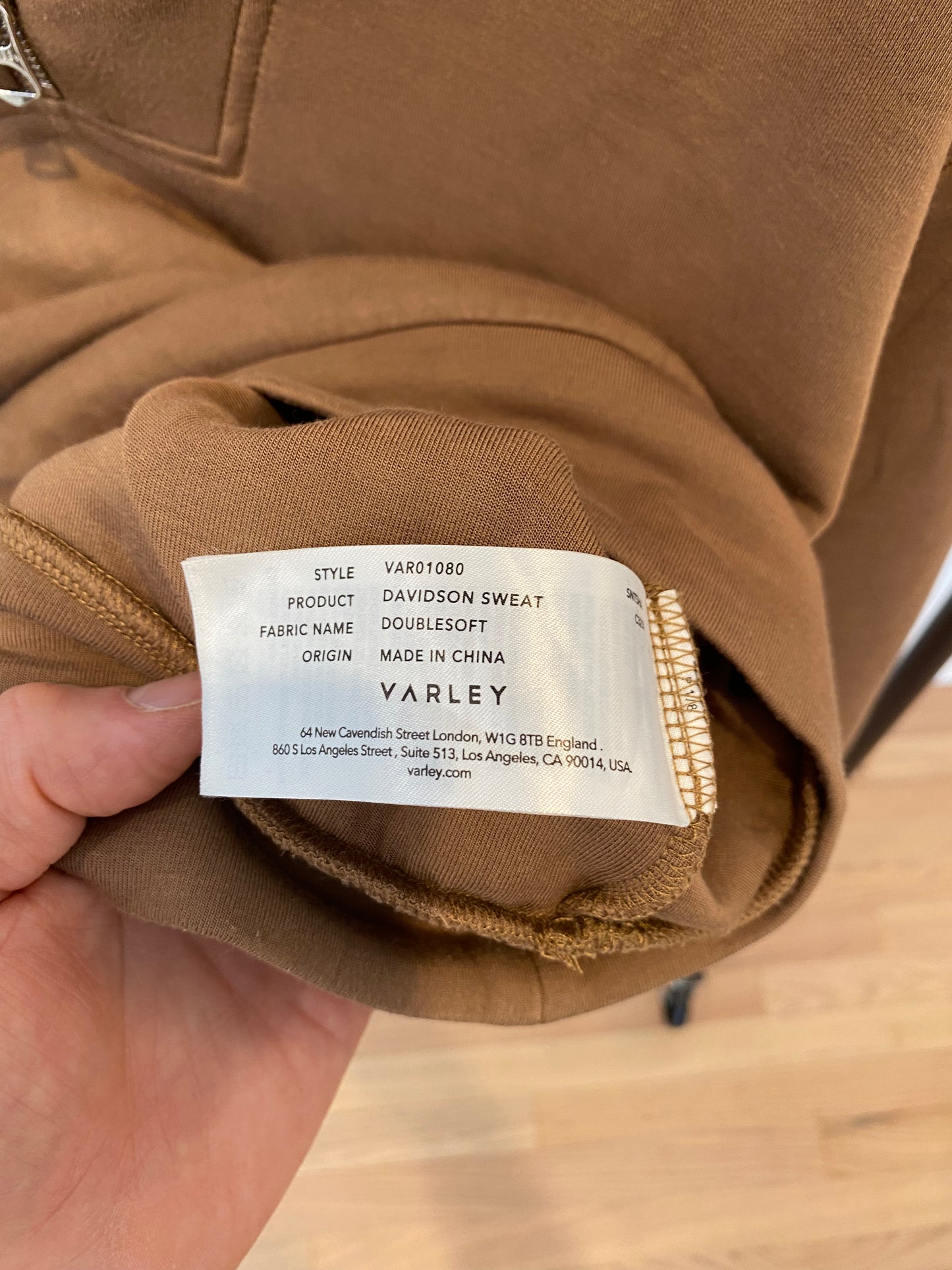 Varley Davidson Sweat Quarter Zip Sweatshirt size XS