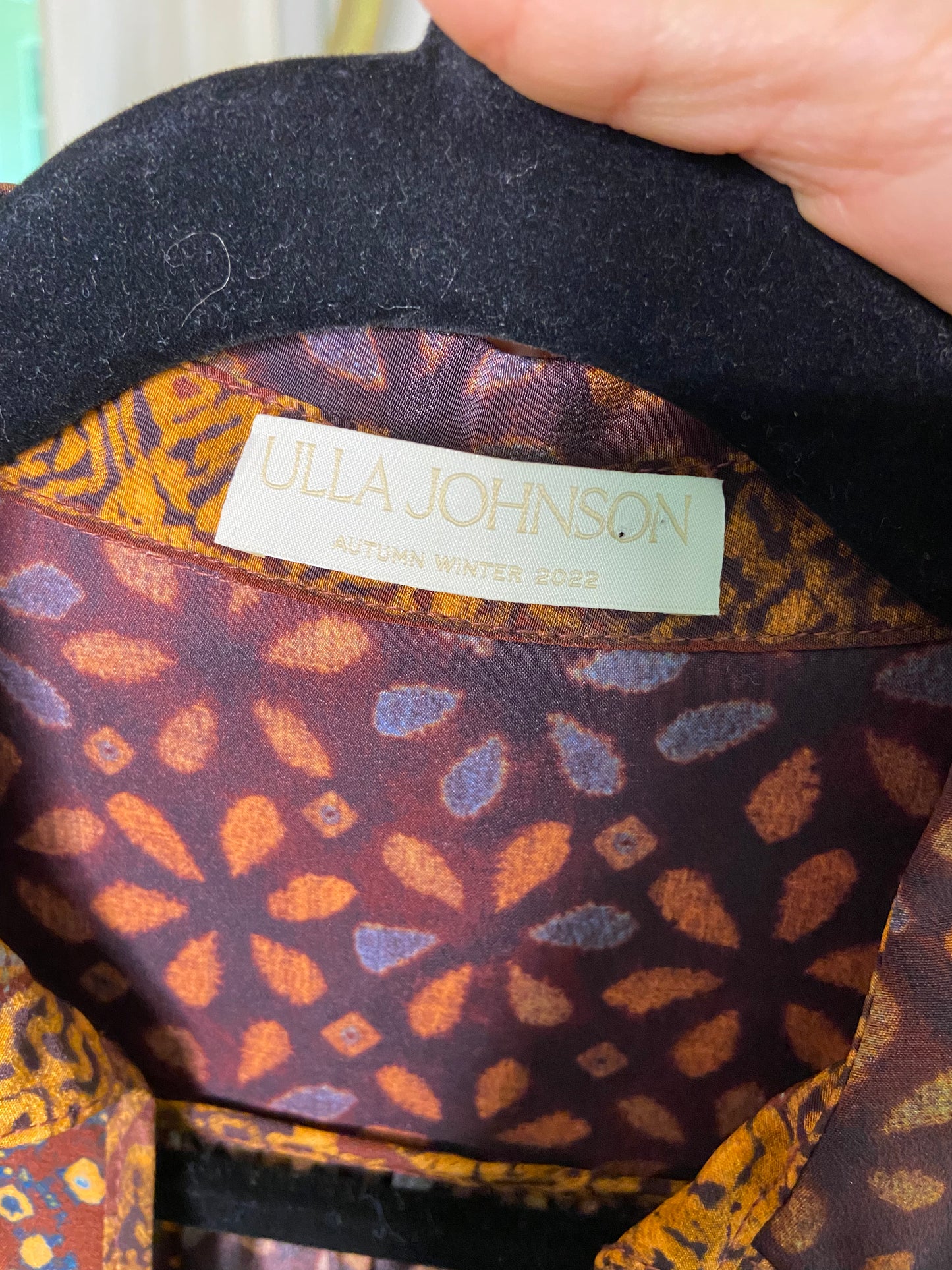 Ulla Johnson Aninda Mix Print Long Sleeve Silk Blouse size 2