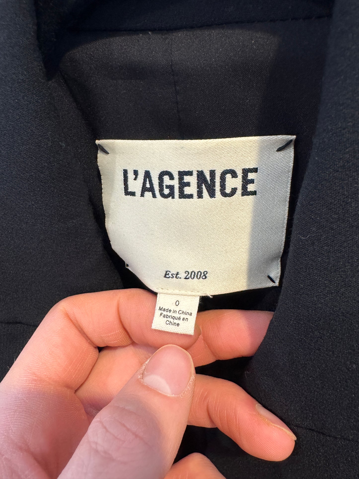 L'Agence Kenzie Double Breasted Blazer in Black size 0