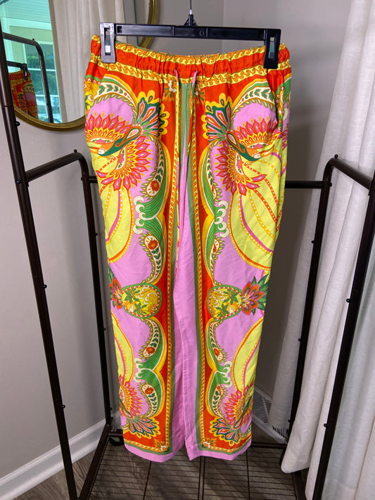 Farm Rio Beach Toucans Scarf Pants size S