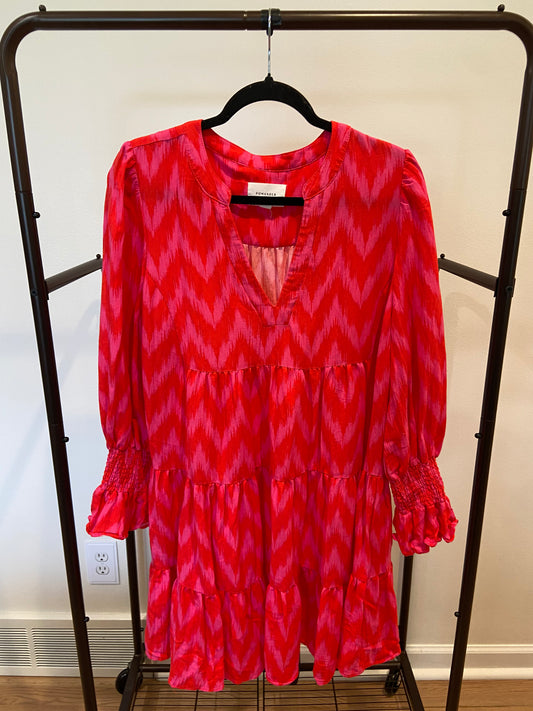 Pomander Place Hot Pink Ikat Kenzo Dress size XL