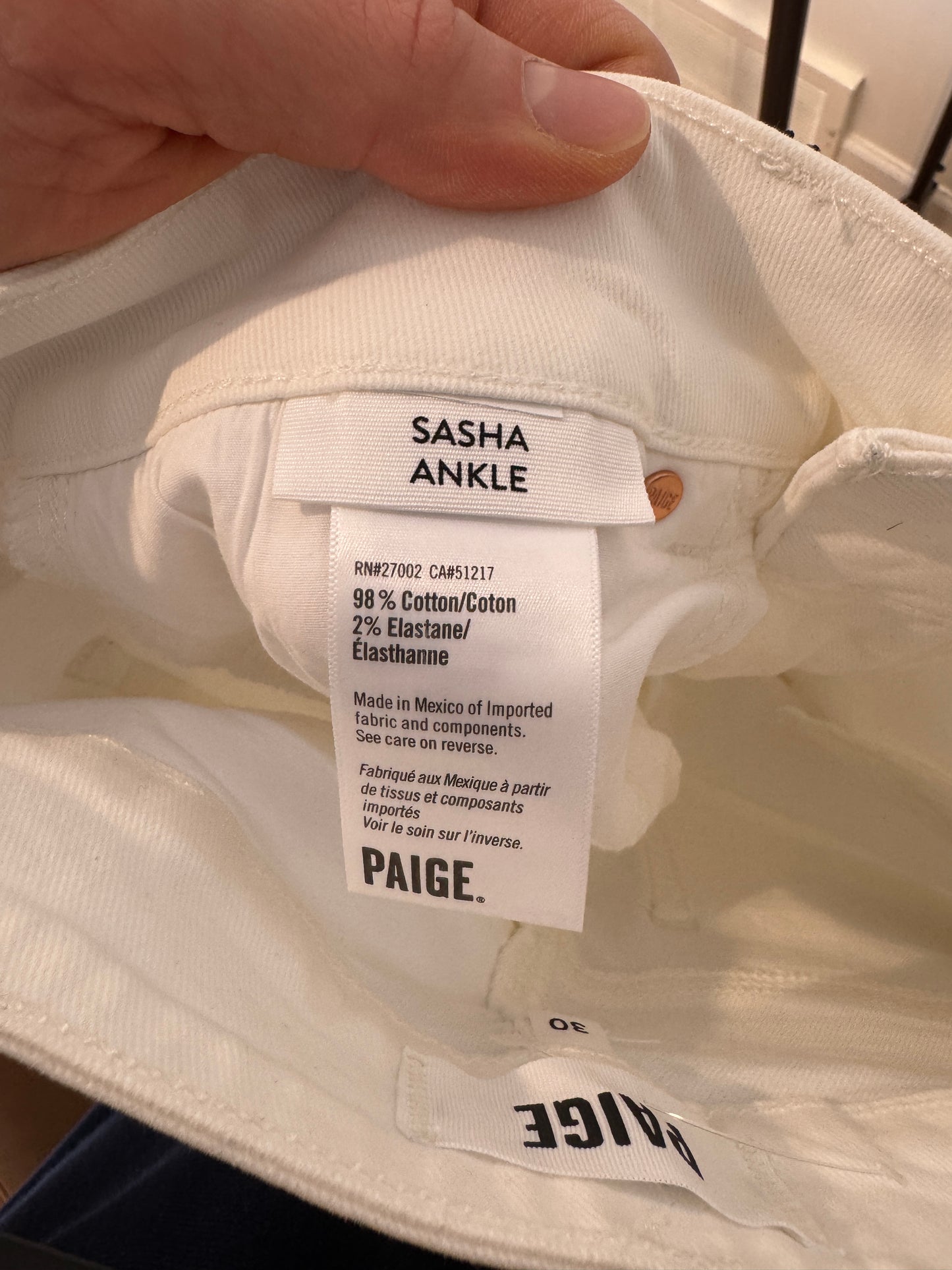 Paige Sasha Ankle With Wide Cuff Jeans size 30