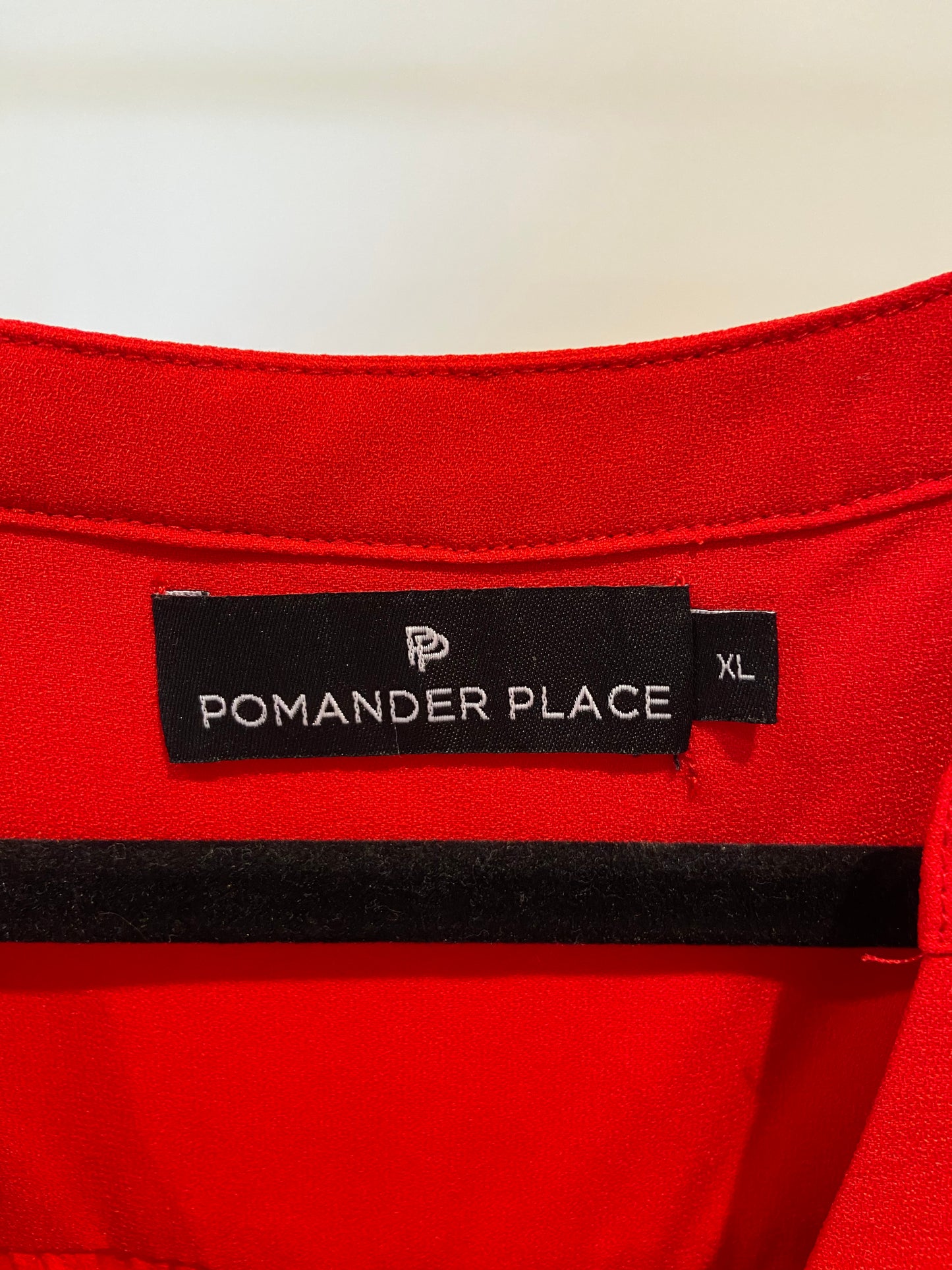 Pomander Place Red Crepe Ruffle Long Sleeve Dress size XL
