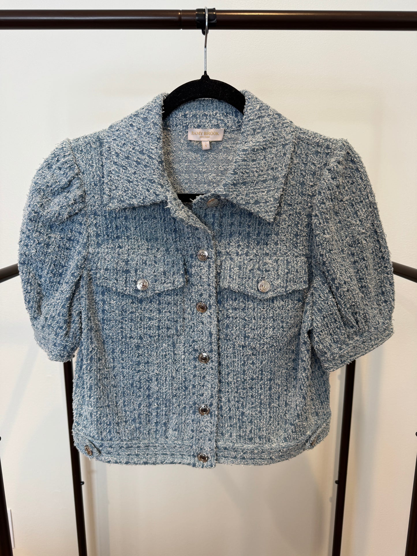 Ramy Brook Ardith Textured Denim Jacket size S