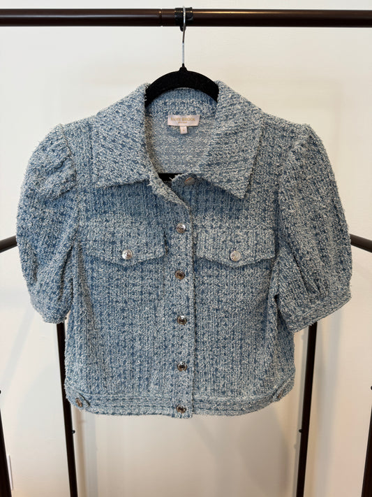 Ramy Brook Ardith Textured Denim Jacket size S