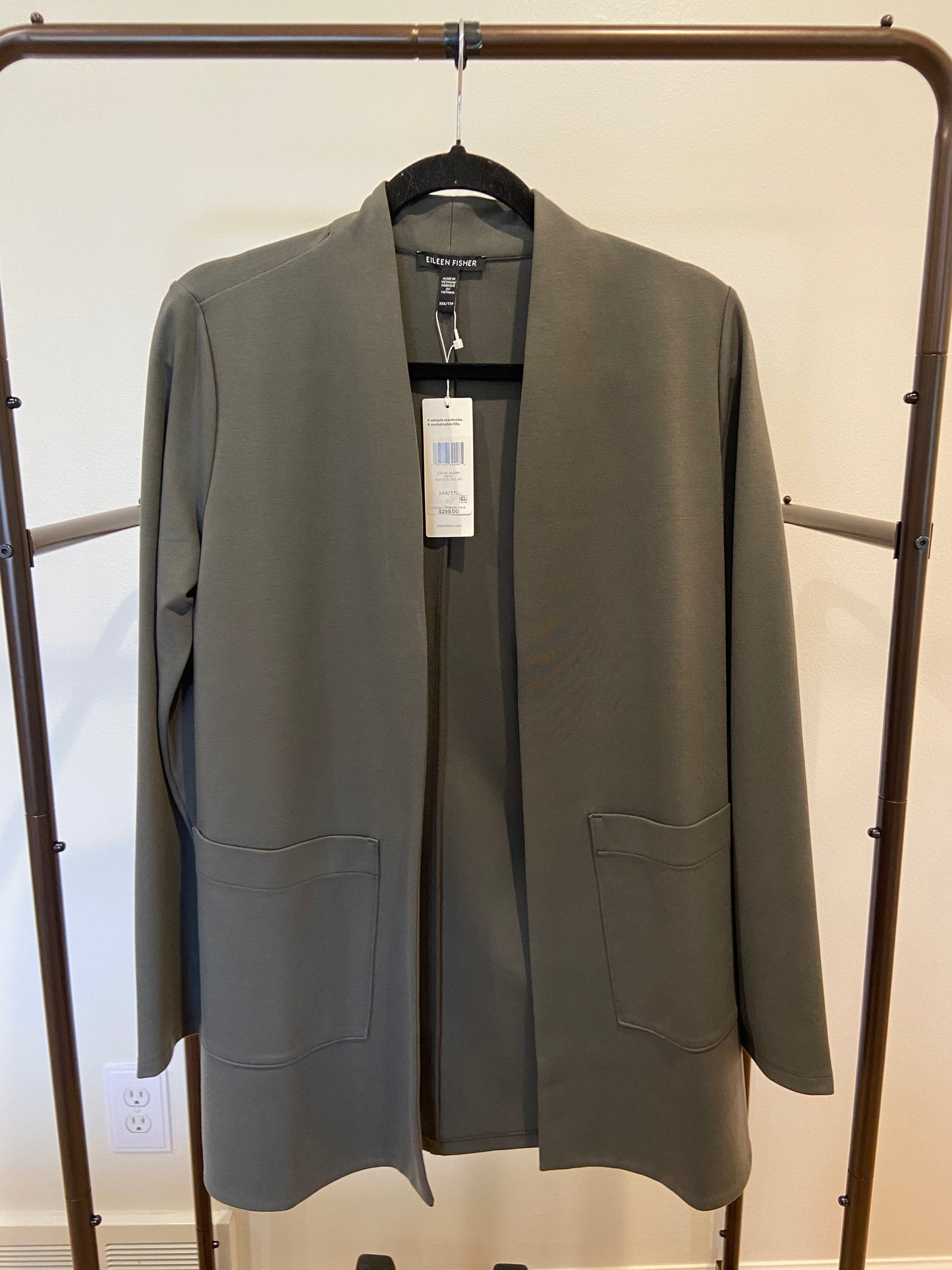 Eileen Fisher Flex Ponte High Collar Jacket size XXS