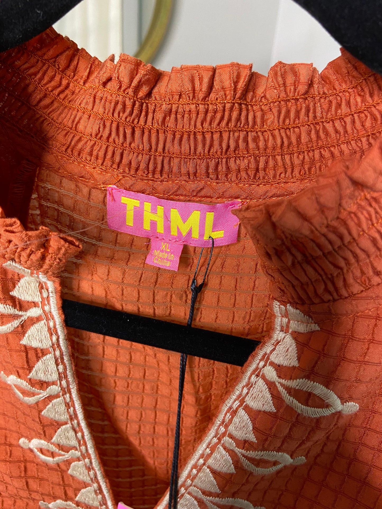THML Rust Puff Sleeve Top size XL