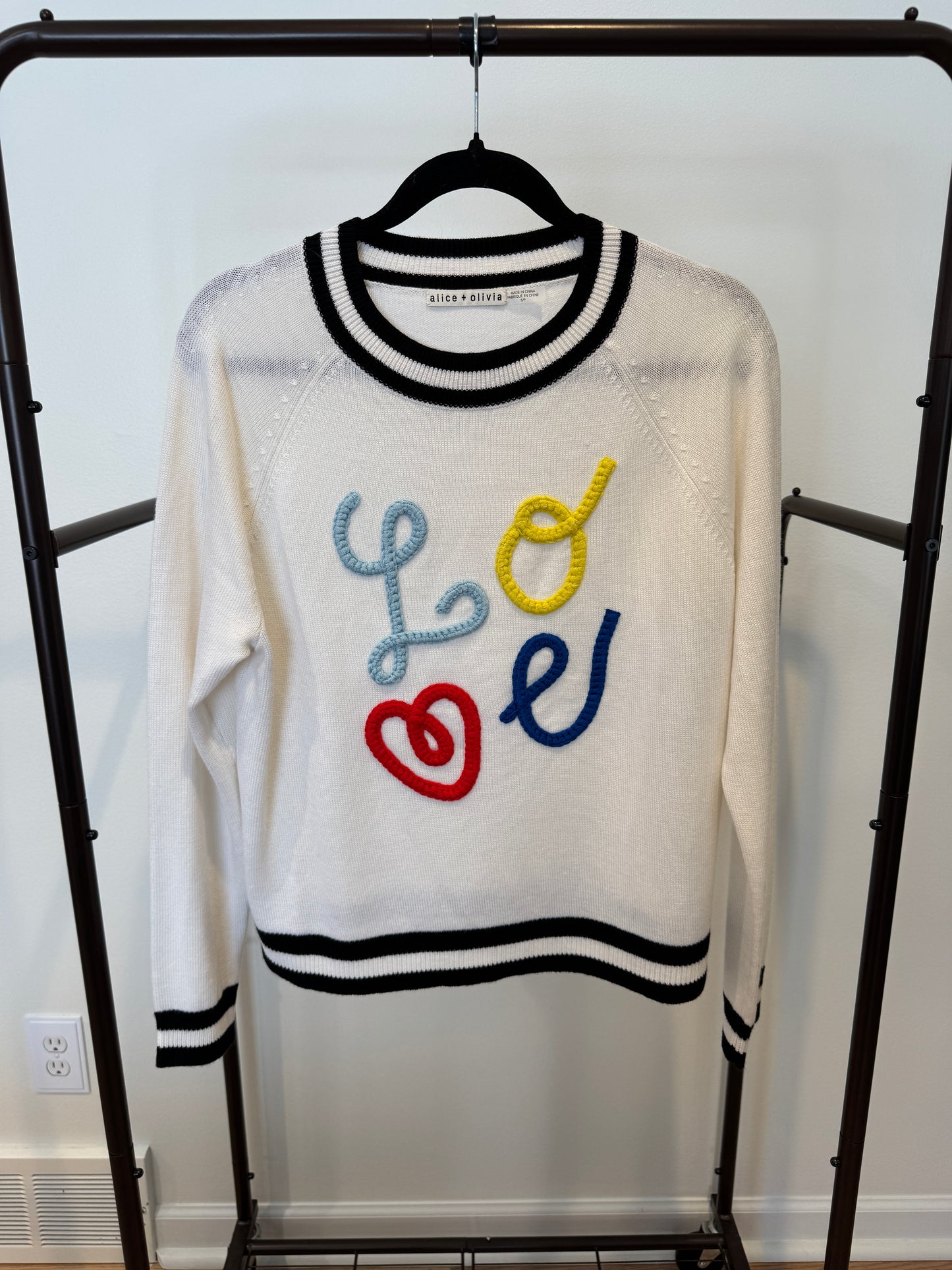 Alice and Olivia Albina Love Pullover Sweater size S