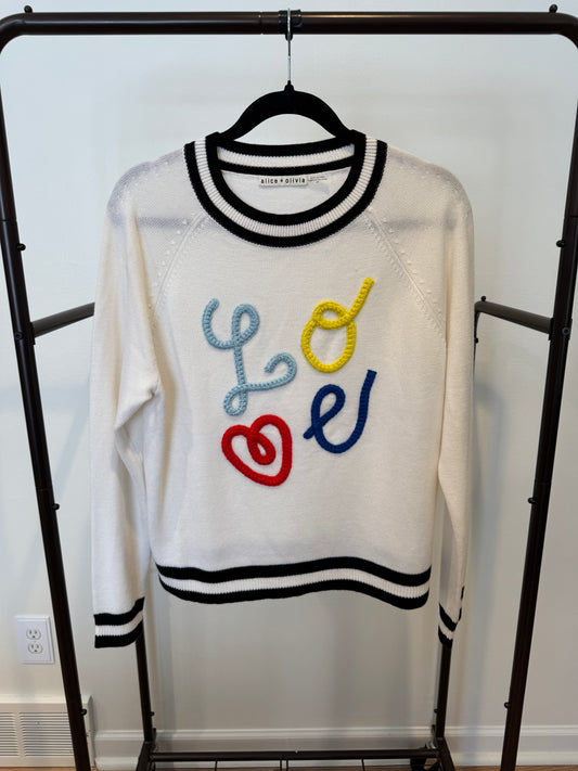 Alice and Olivia Albina Love Pullover Sweater size S