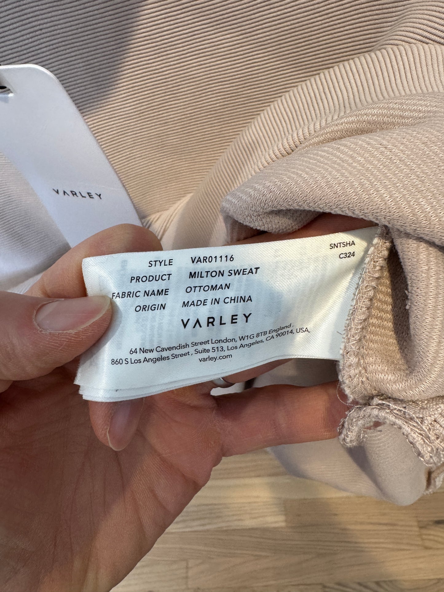 Varley Milton Sweat Mushroom size XS