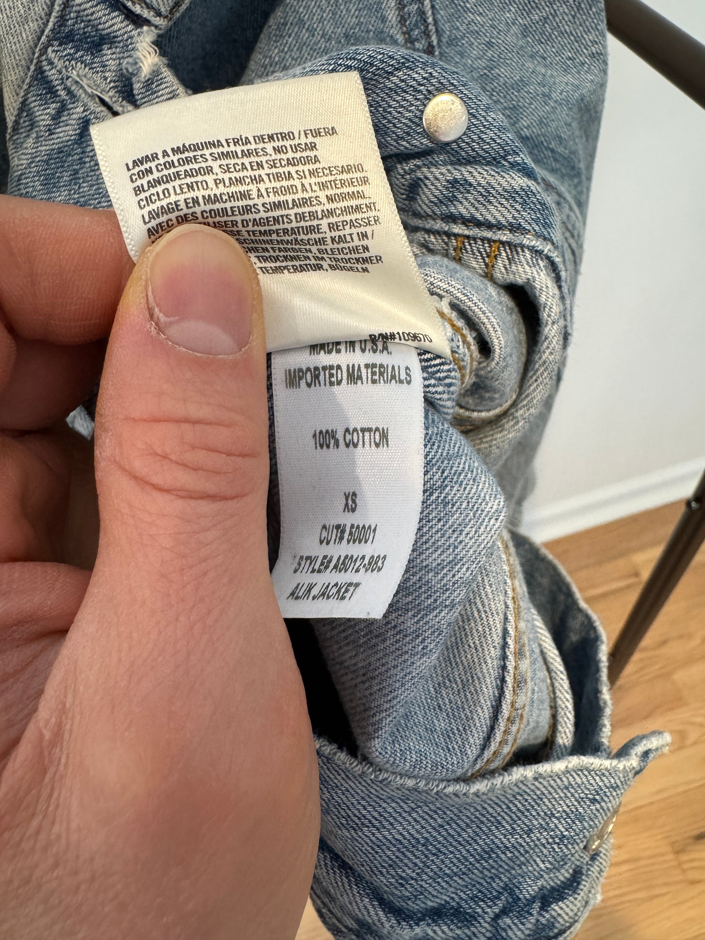 Agolde Alik Denim Jacket size XS