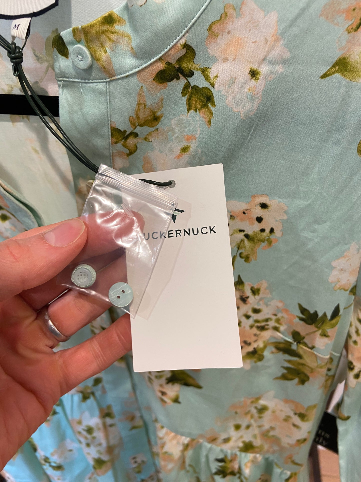 Tuckernuck Aqua Watercolor Royal Shirt Dress size M