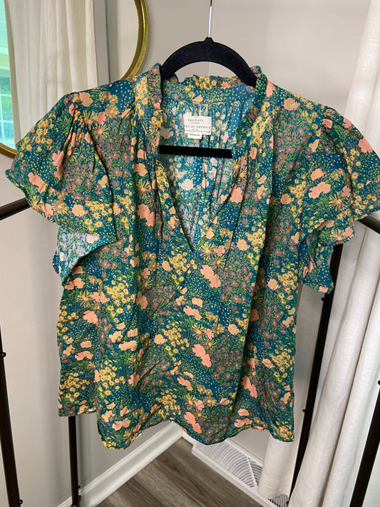 Trovata Birds of Paradis Clover Blouse size M