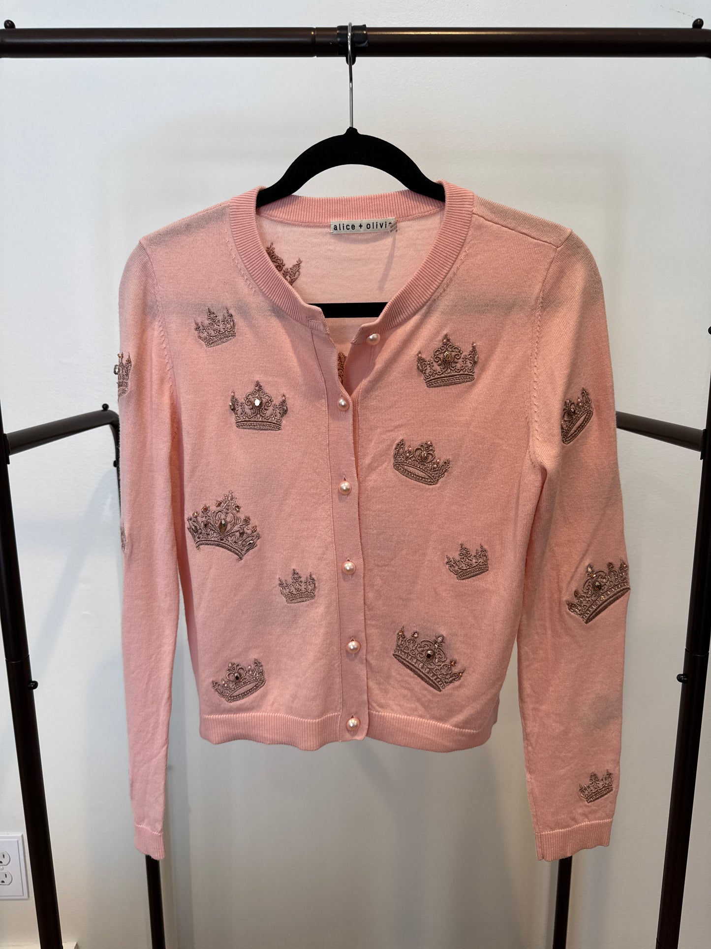 Alice and Olivia Ruthy Embroidered Cardigan size M
