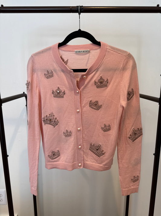 Alice and Olivia Ruthy Embroidered Cardigan size M
