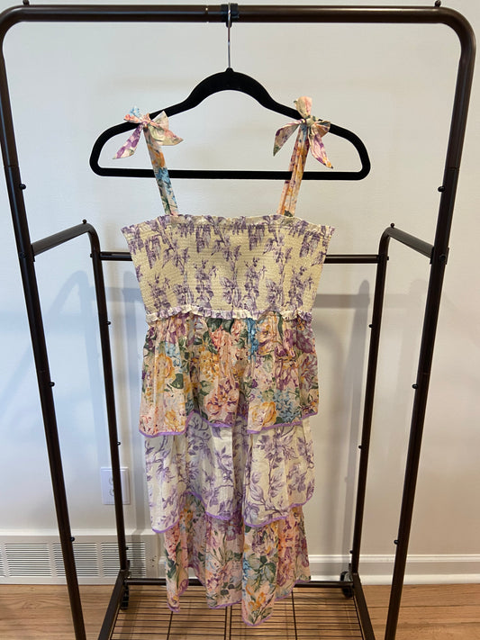 Zimmermann Girl's Halliday Tiered Floral Dress size 12