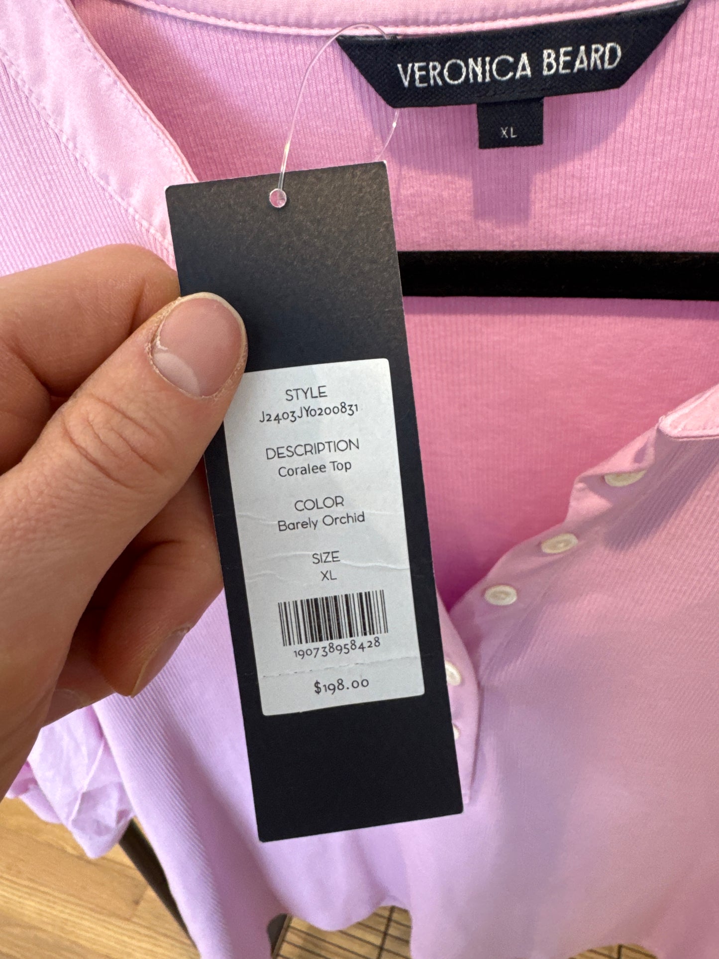 Veronica Beard Coralee Top Orchid Pink size XL