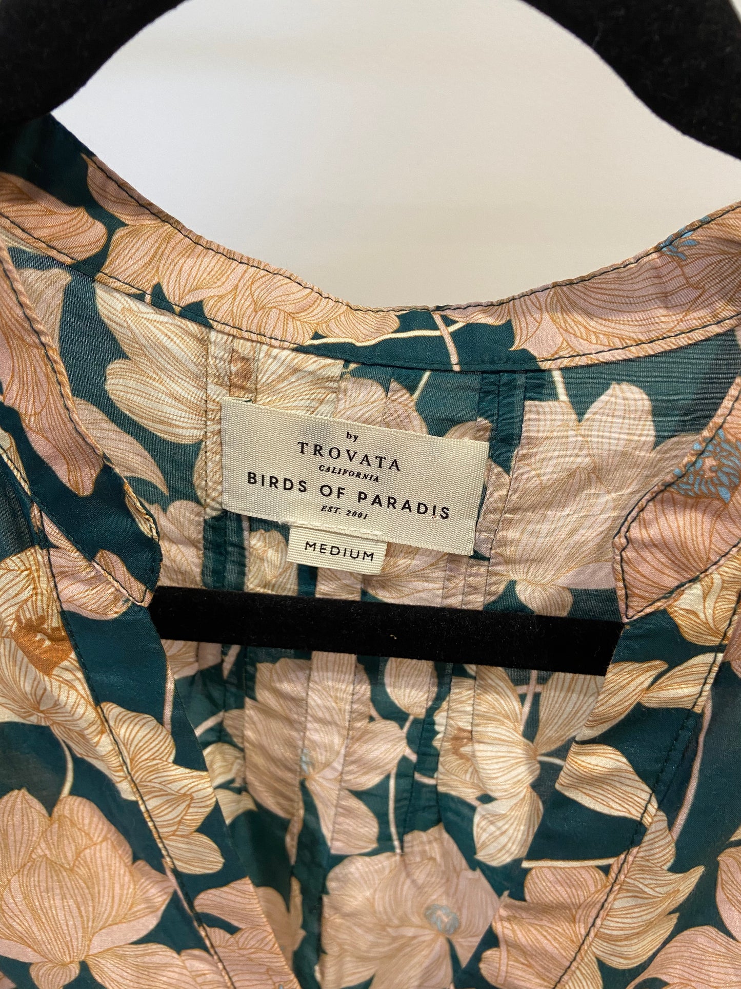 Trovata Birds of Paradis Dakota Blouse Jasper Twilight size M