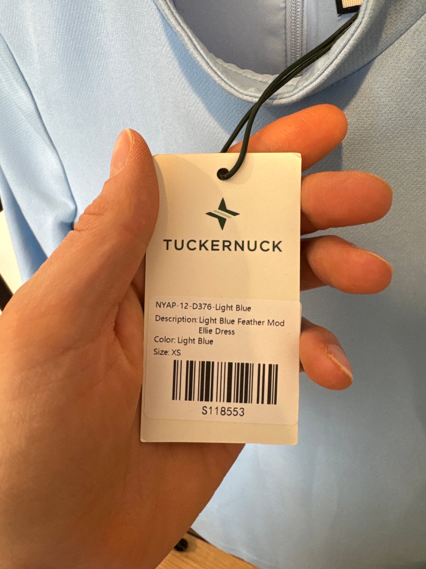 Tuckernuck Feather Mod Ellie Dress Light Blue size XS