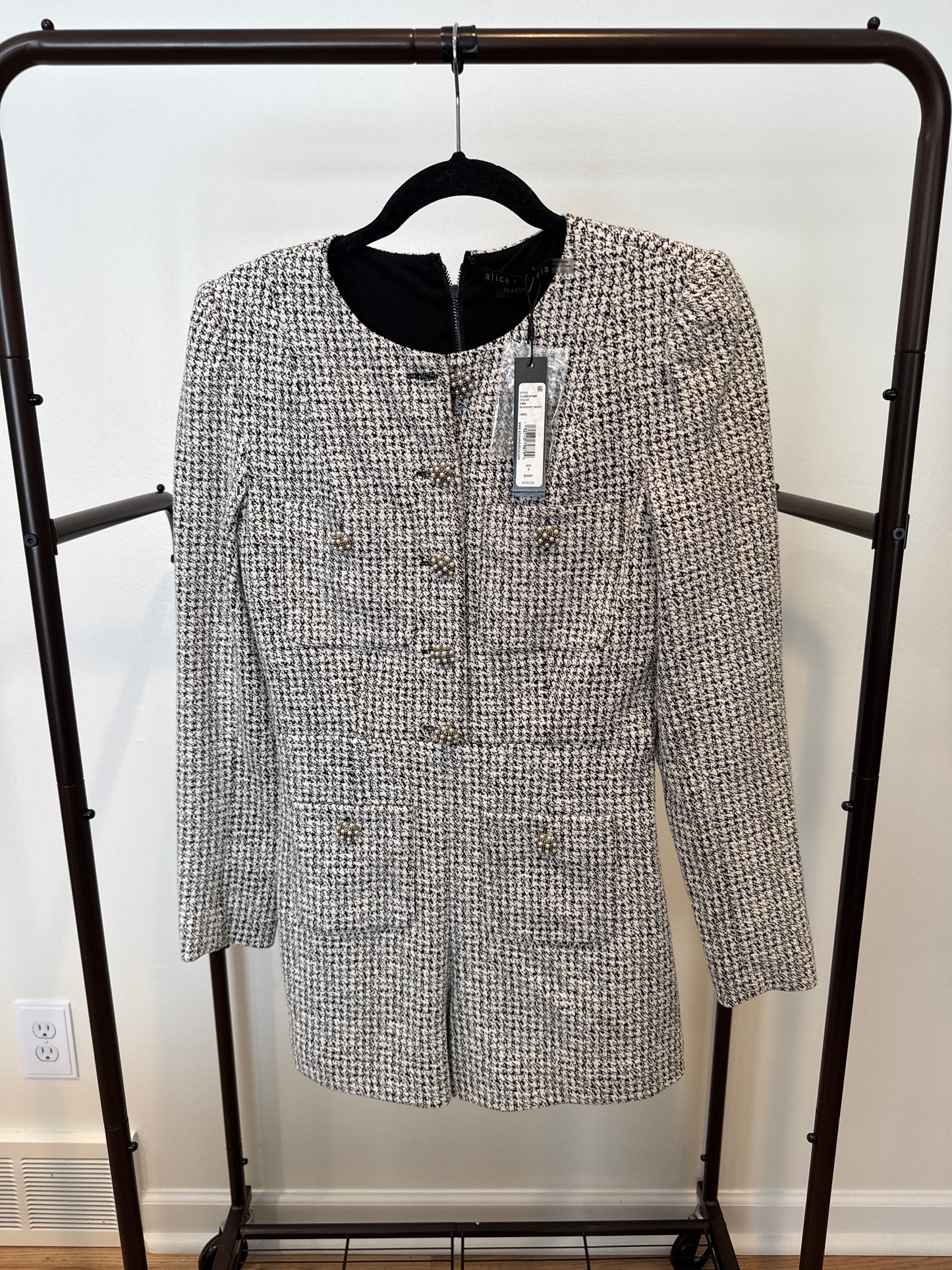 Alice and Olivia Shiloh Button Front Romper size 2