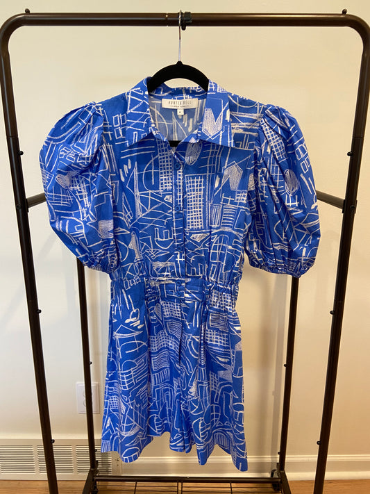 Hunter Bell Pia Jumpsuit in Blue Chalk Lane size 4
