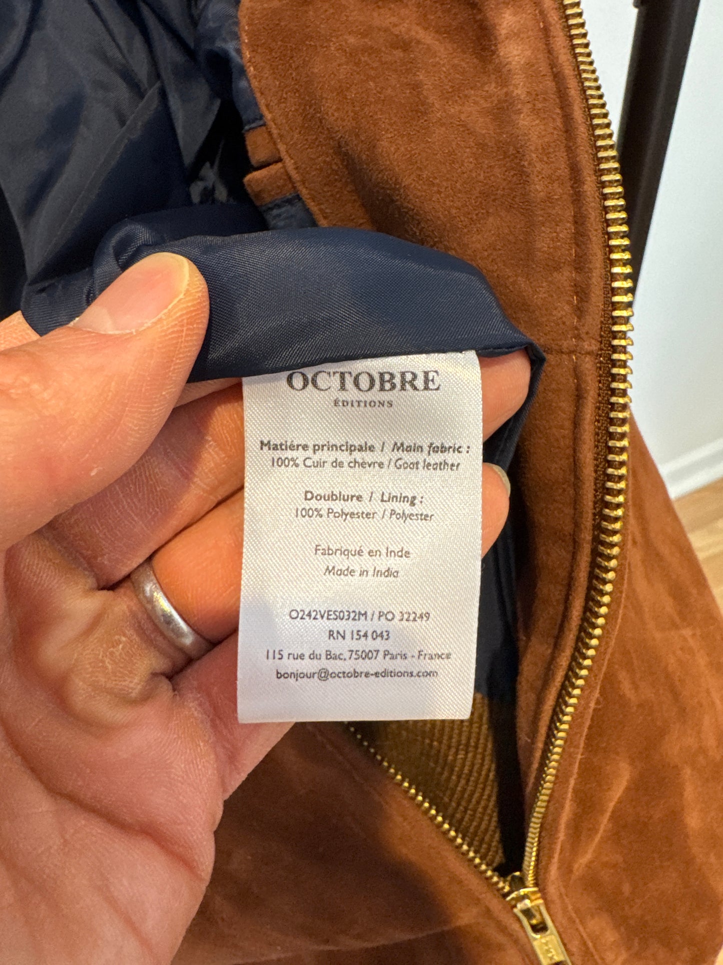 Octobre Editions Suede Harvey Teddy Jacket size XS MEN'S