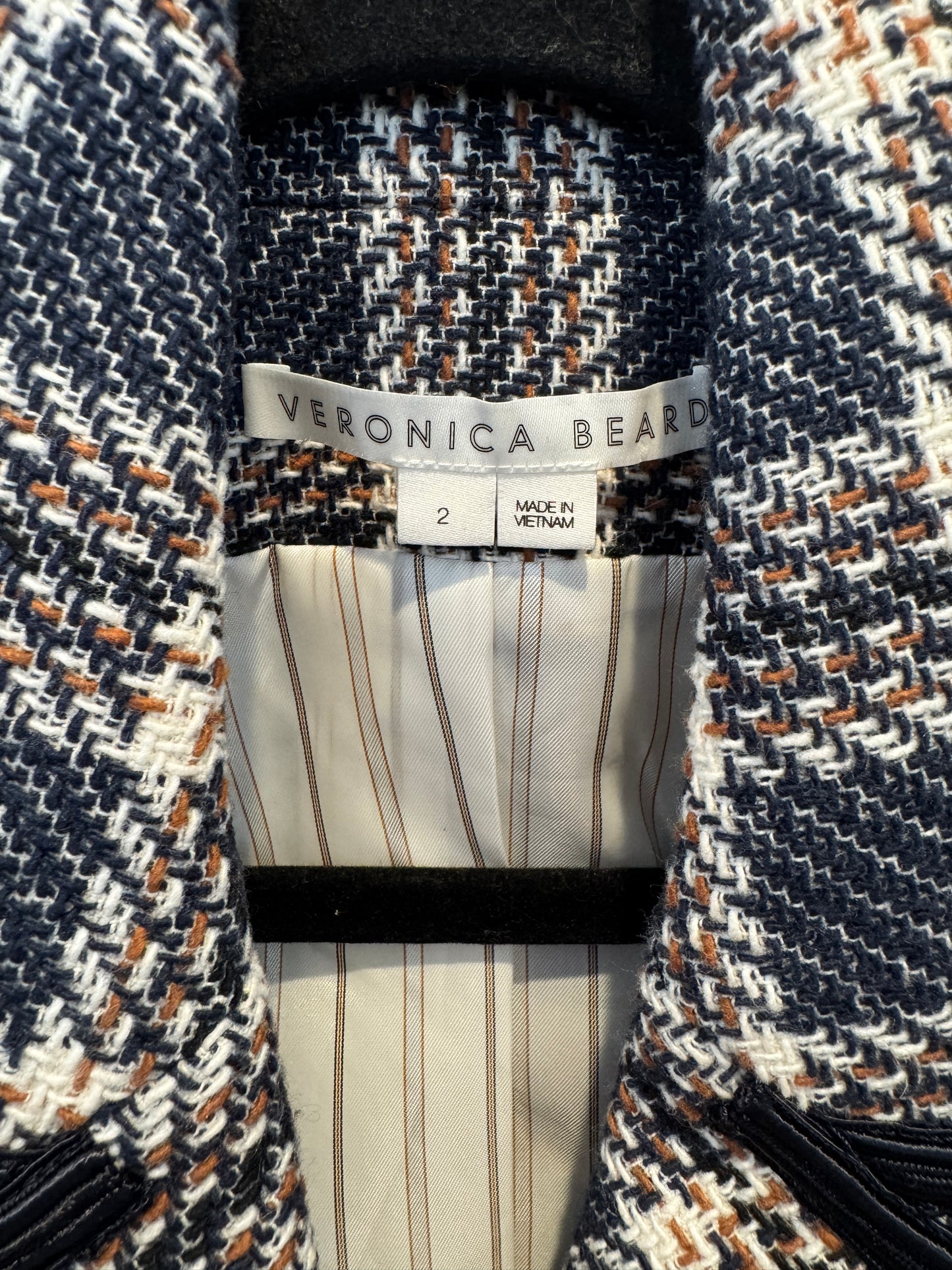 Veronica Beard Aise Double-Breasted Cotton Plaid Jacket size 2