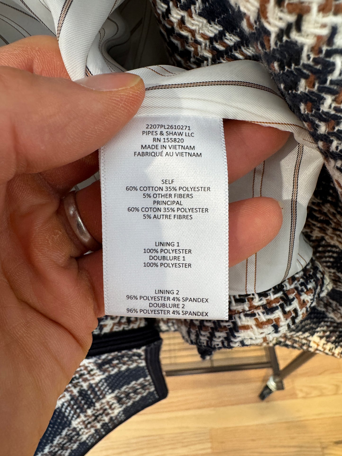 Veronica Beard Aise Double-Breasted Cotton Plaid Jacket size 2