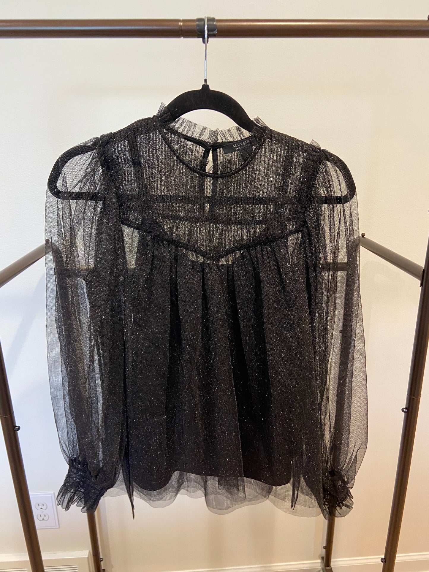 AllSaints Perri Tulle Top size 2