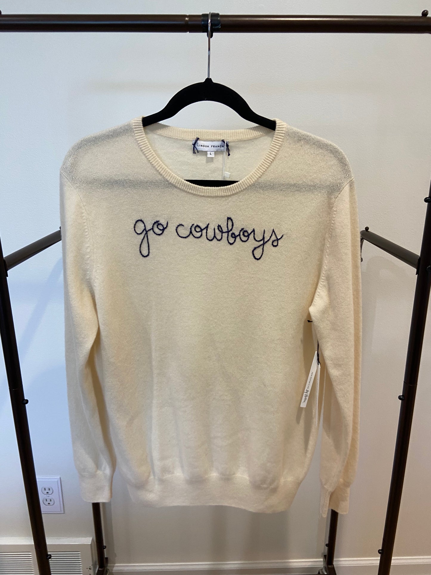 Lingua Franca Go Cowboys Cashmere Sweater size L