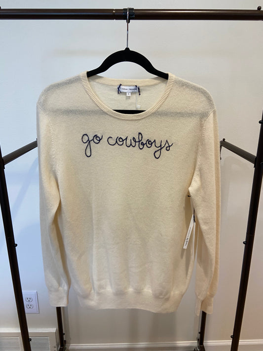 Lingua Franca Go Cowboys Cashmere Sweater size L