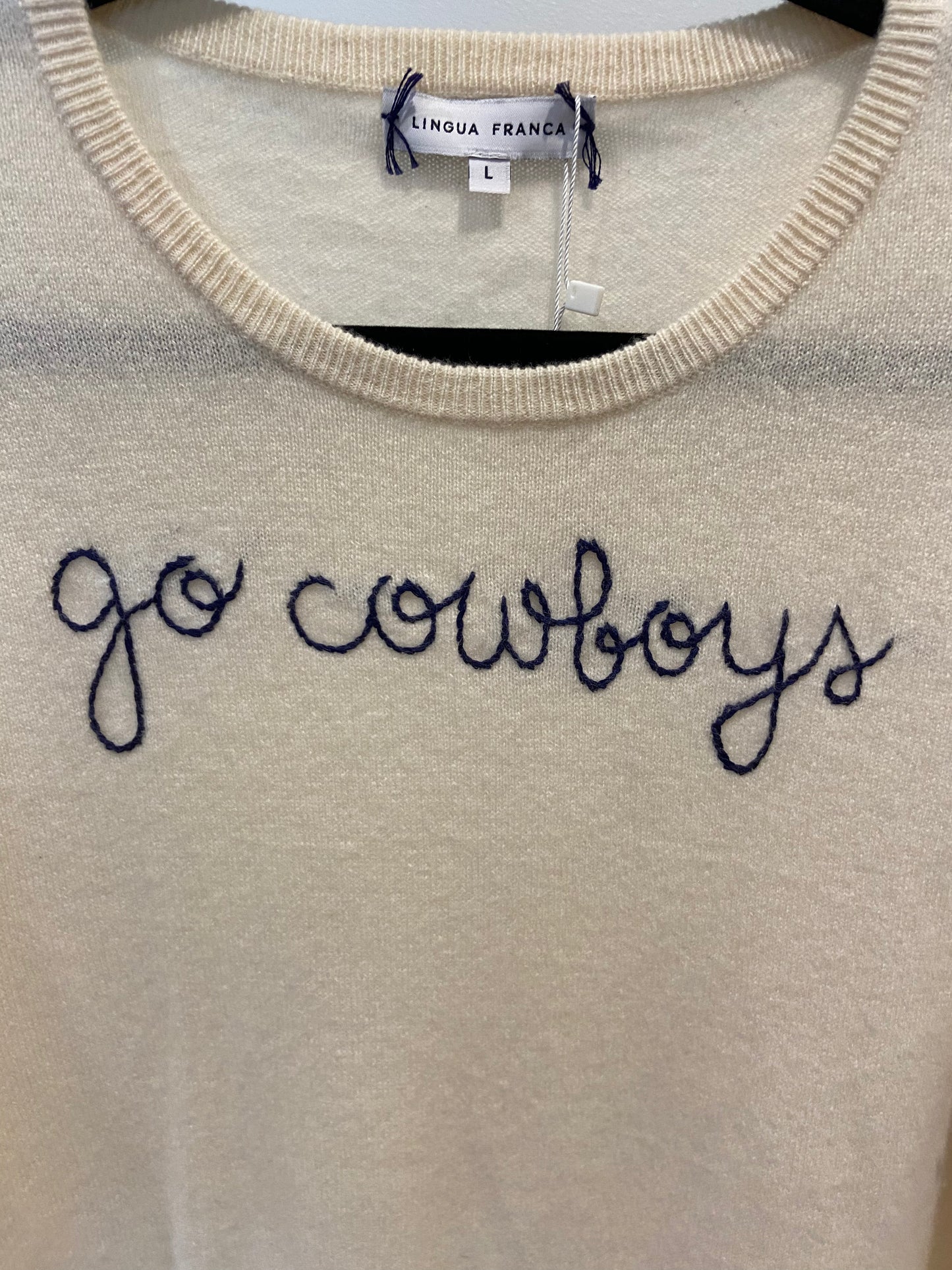 Lingua Franca Go Cowboys Cashmere Sweater size L