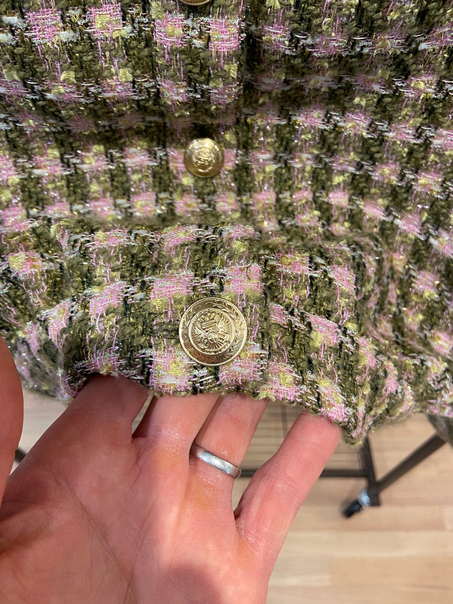 L'Agence Bridges Tweed Cropped Jacket size 6