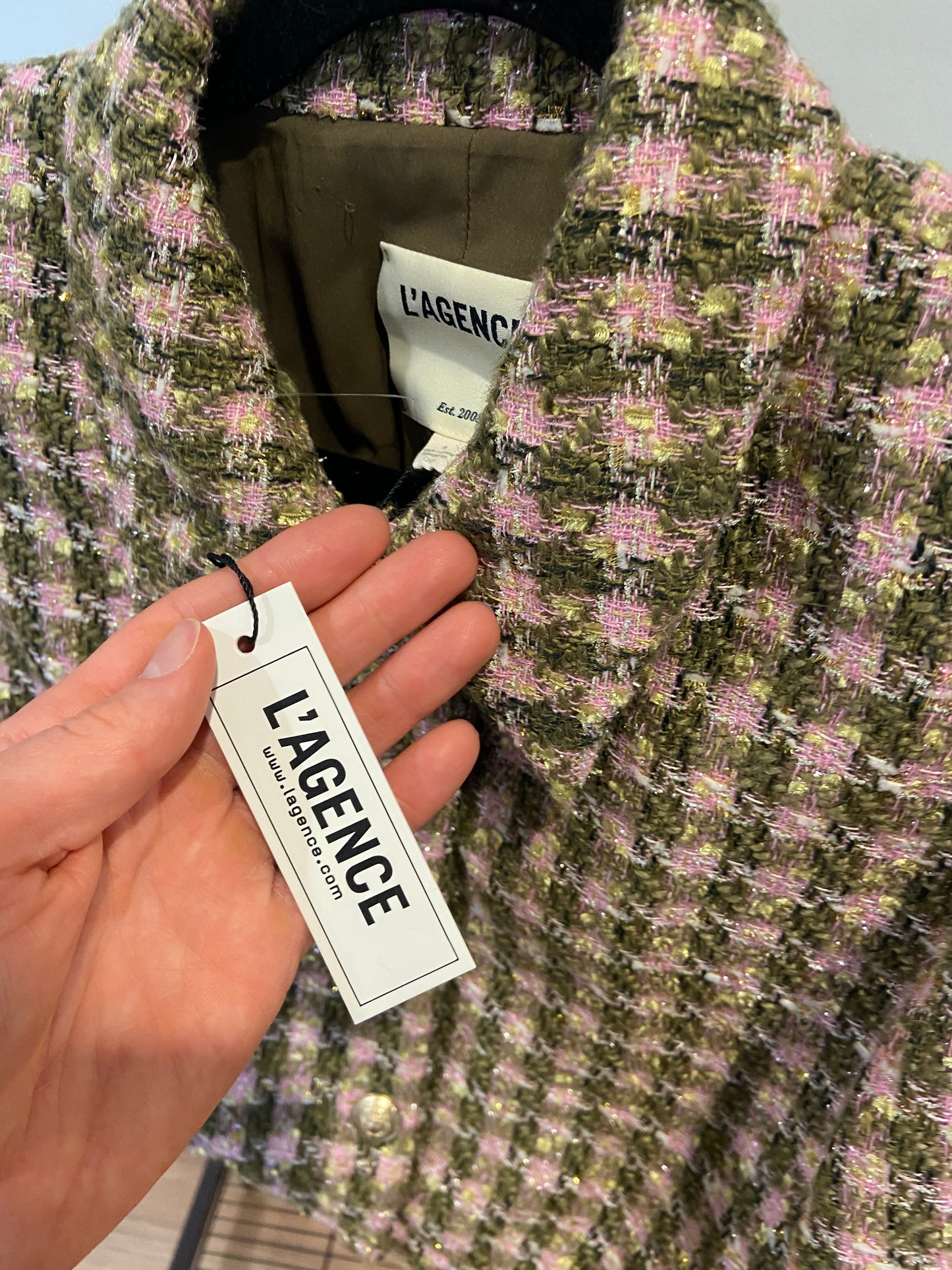 L'Agence Bridges Tweed Cropped Jacket size 6